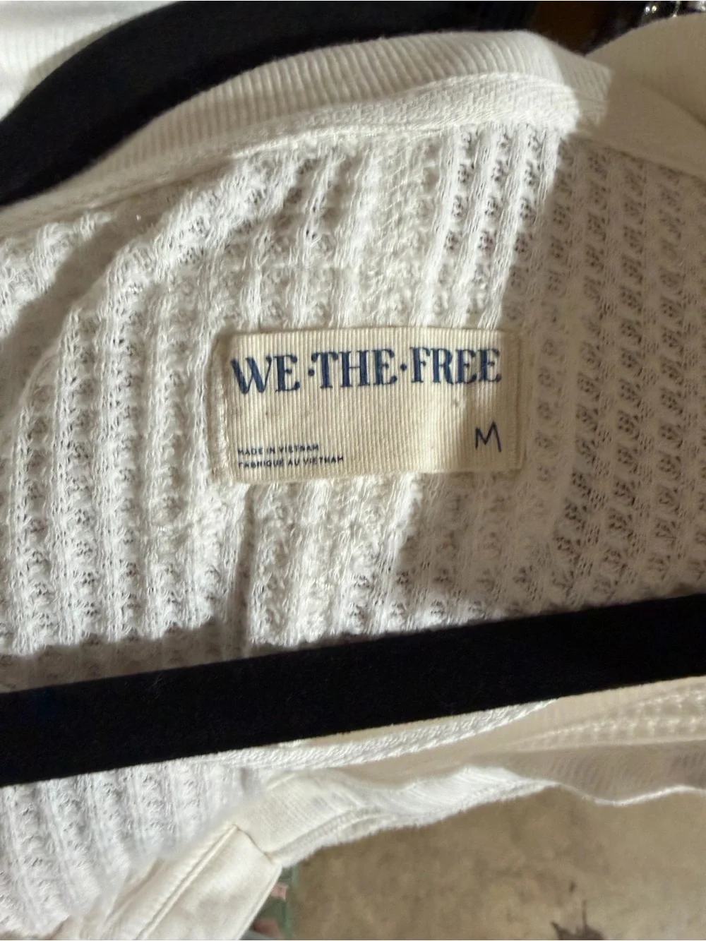 Free People | We The Free – Travis Polo Oversized Waffle Knit – Ivory – Sz. M
